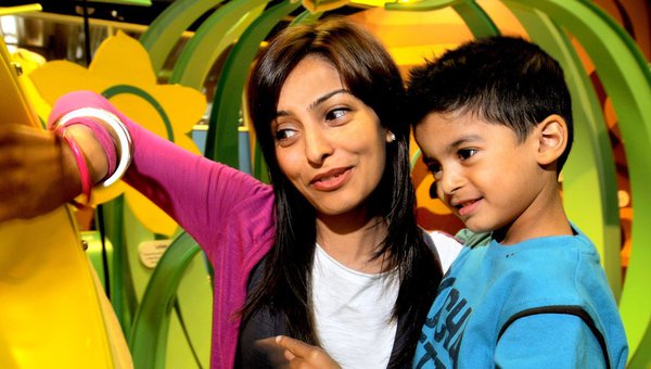 Mother and child at a science centre